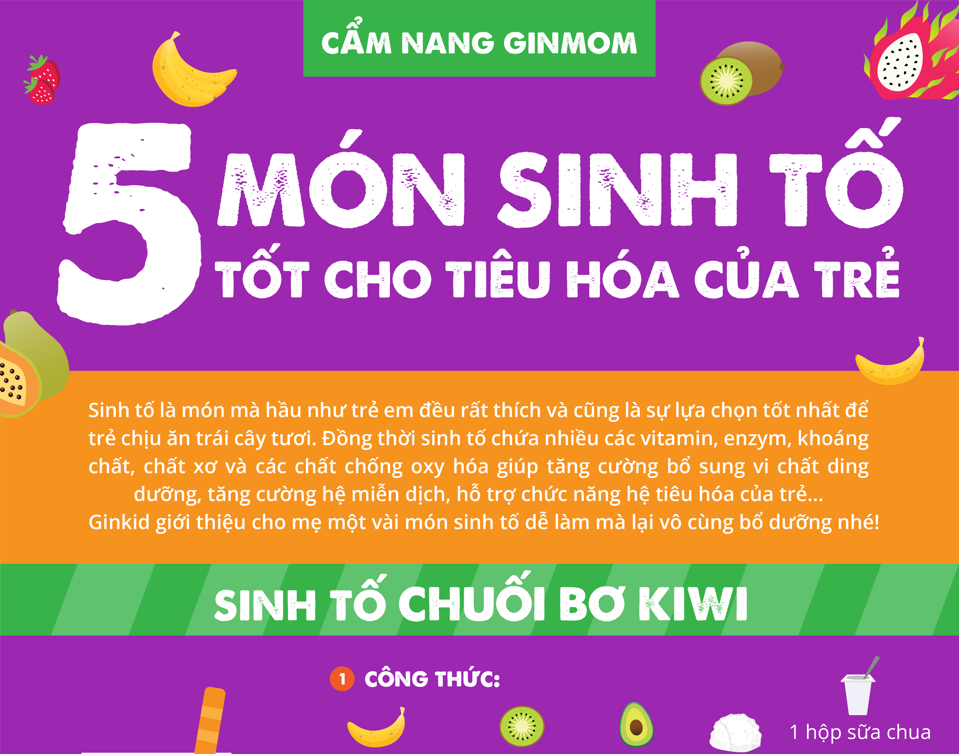 Sinh tố tốt cho hệ tiêu hóa của trẻ