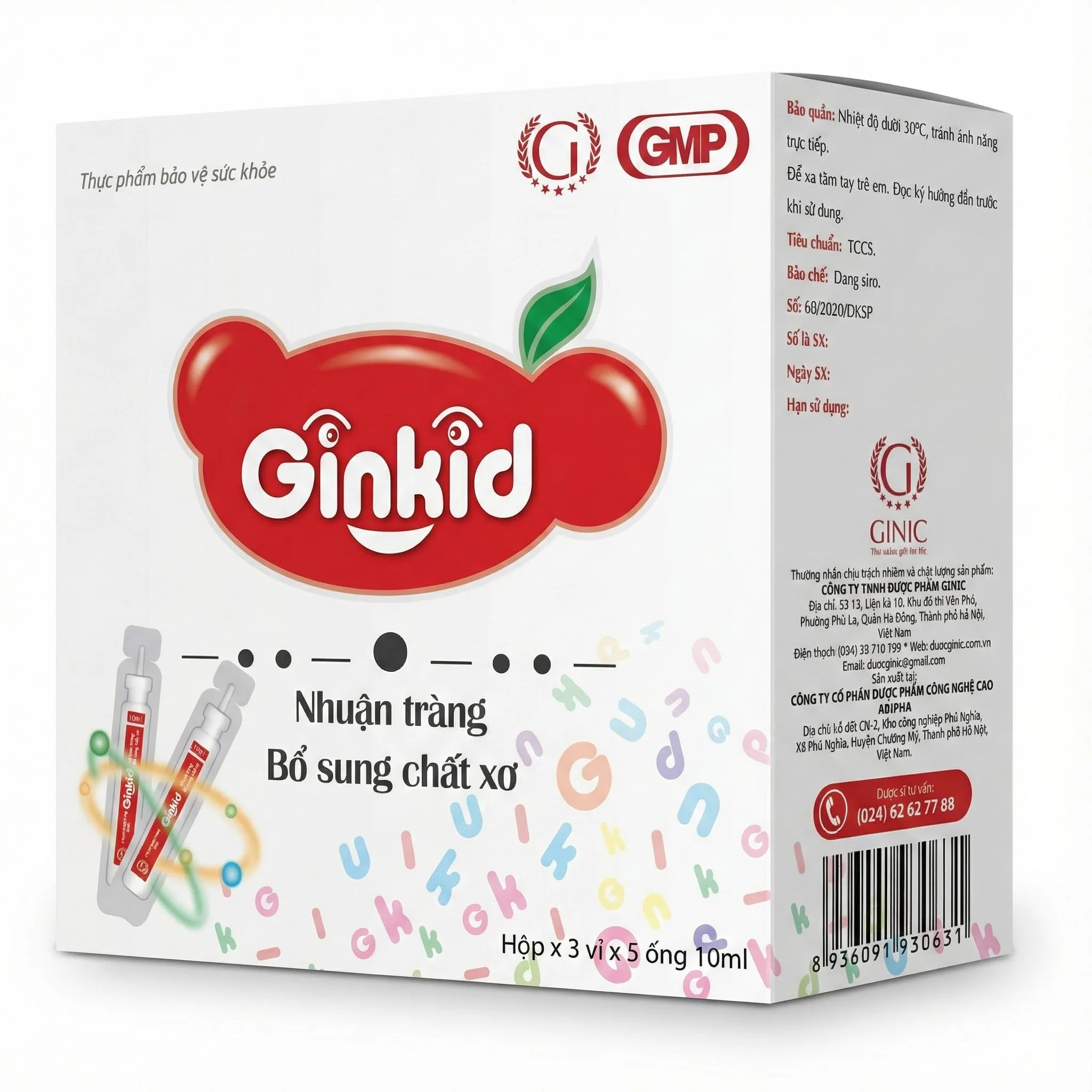 Tpbvsk GINKID NHUẬN TRÀNG BỔ SUNG CHẤT XƠ Tpbvsk GINKID NHUẬN TRÀNG BỔ SUNG CHẤT XƠ