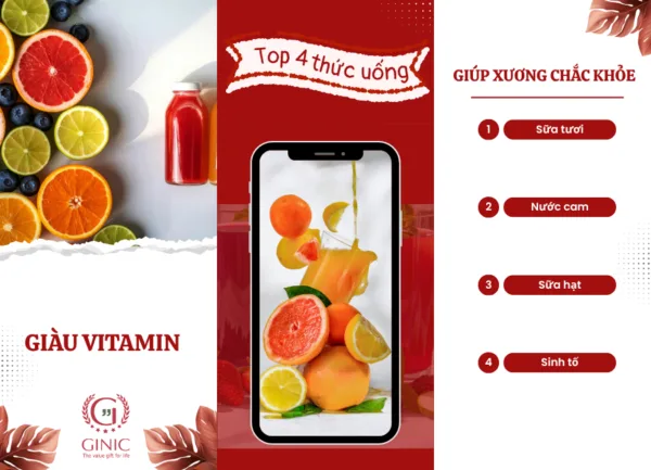 TOP 4 THỨC UỐNG GIÀU VITAMIN GIÚP XƯƠNG CHẮC KHỎE