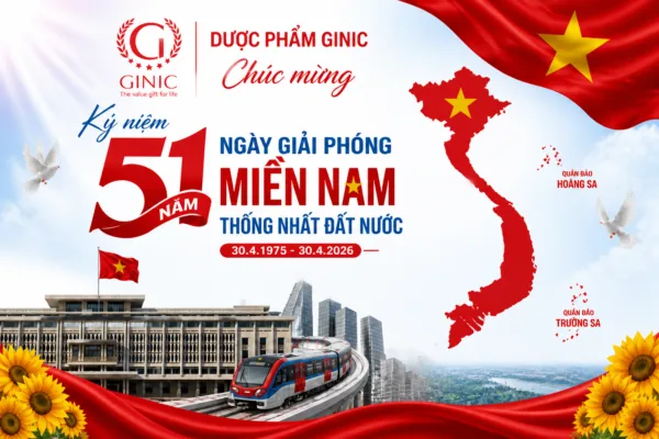 Dược phẩm GINIC thông báo lịch nghỉ lễ 30/4 – 1/5 năm 2026