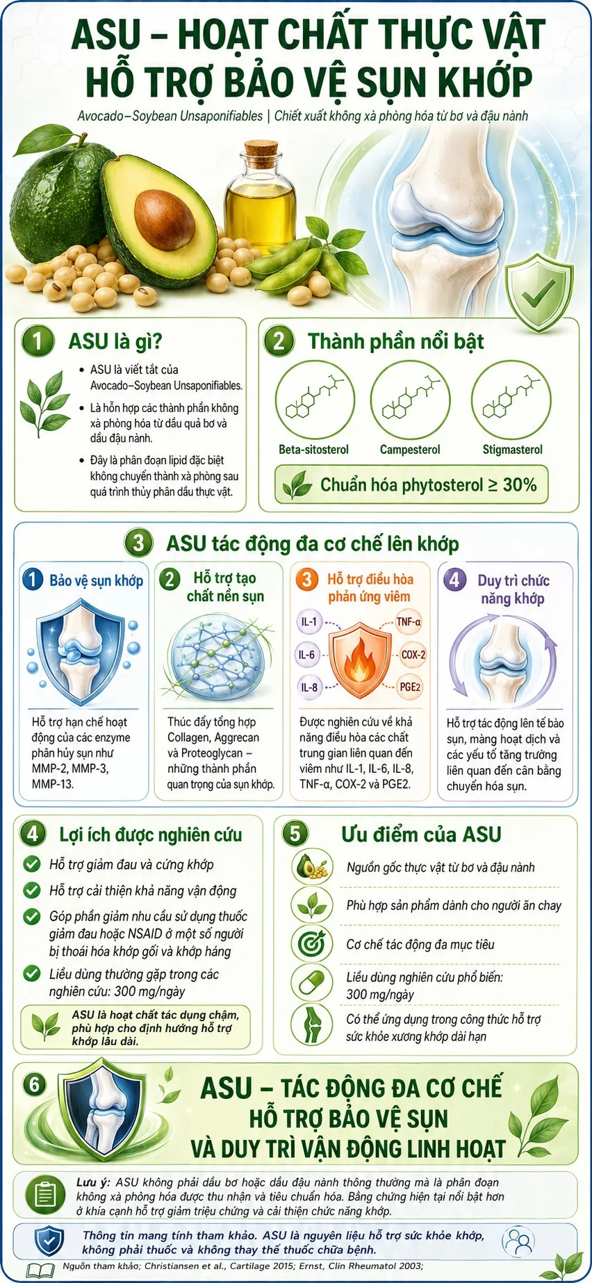 ASU là gì? Hoạt chất từ bơ và đậu nành hỗ trợ bảo vệ sụn khớp ASU là gì? Hoạt chất từ bơ và đậu nành hỗ trợ bảo vệ sụn khớp